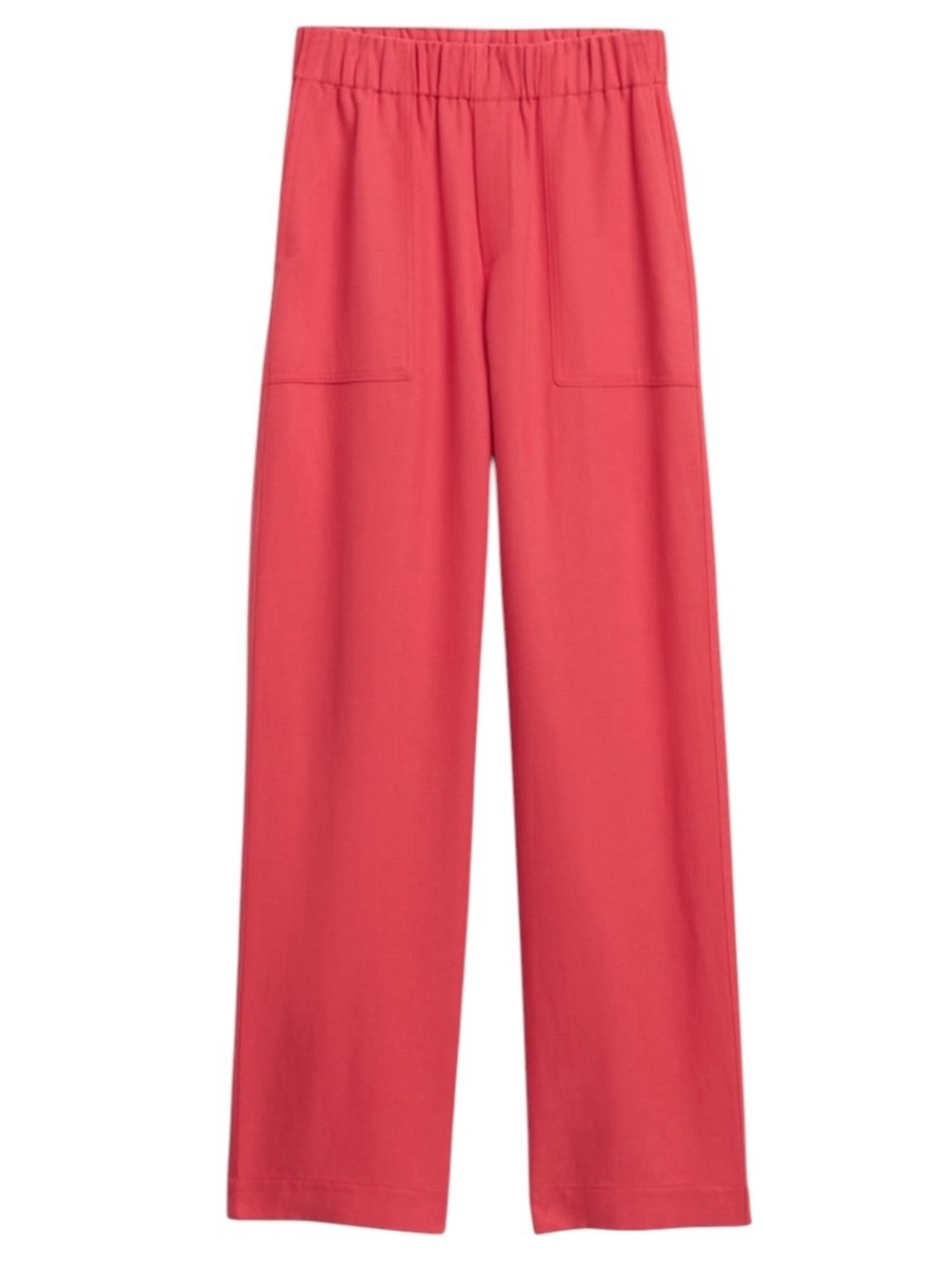 Banana Republic Wide Leg Linen Blend Pants Red Poppy XL High Waisted Elastic